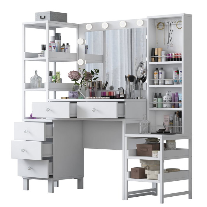 Hanah Home Mesa de Maquillaje BJ154 - 3861 Blanca con 10 Focos Hanah Home Mesa de Maquillaje BJ154 - 3861 Blanca con 10 Focos